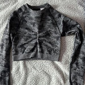 Gymshark camo long sleeve crop
